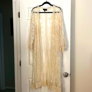 Lane Bryant Cream Lace Duster